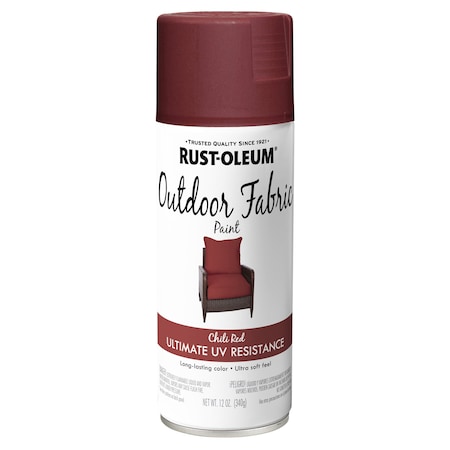 Rust-Oleum Outdoor Fabric Spray Paint, Chili Red, Matte, 12 Oz 379554